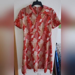 VINTAGE Leaf Pattern Dress